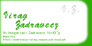 virag zadravecz business card